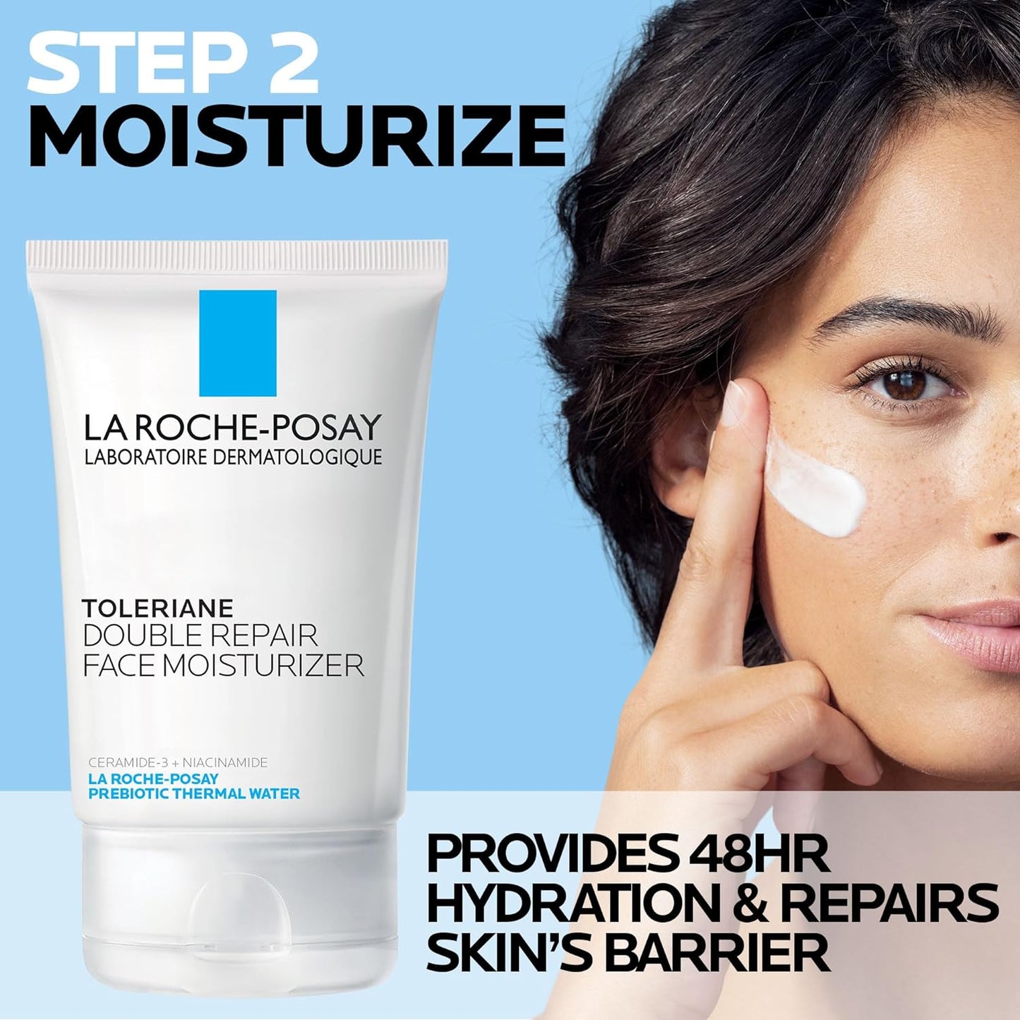 La Roche-Posay Toleriane Double Repair Face Moisturizer | Daily Moisturizer Face Cream with Ceramide and Niacinamide for All Skin Types | Oil Free | Fragrance Free