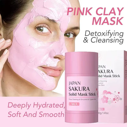 Sakura Remove Blackheads Acne Mud Mask Shrink Pores Dispel Pimple Deep Cleansing Oil-Control Exfoliating Moisturizing Skin Care