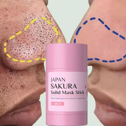 Sakura Remove Blackheads Acne Mud Mask Shrink Pores Dispel Pimple Deep Cleansing Oil-Control Exfoliating Moisturizing Skin Care