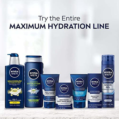 NIVEA MEN Maximum Hydration Body Wash, Aloe Vera Body Wash for Dry Skin, 3 Pa...