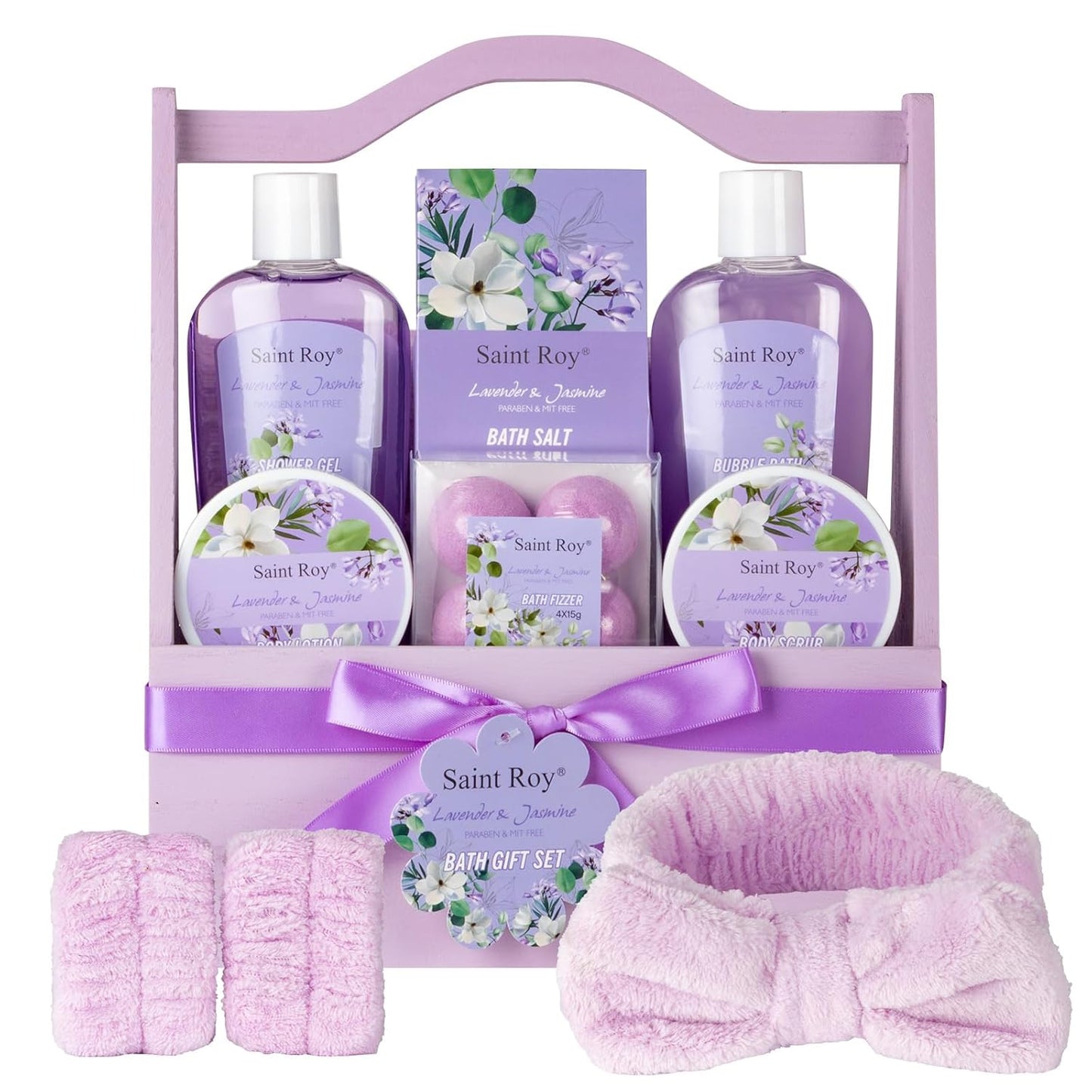 Spa Gift Baskets for Women - 13Pcs Lavender Jasmine Luxury Spa Gift Set with Nourishing Birthday Gifts for Women, Mothers Day Gifts, Gift Set Bath Spa Basket, Women Valentine'S Day Unique Gift Ideas