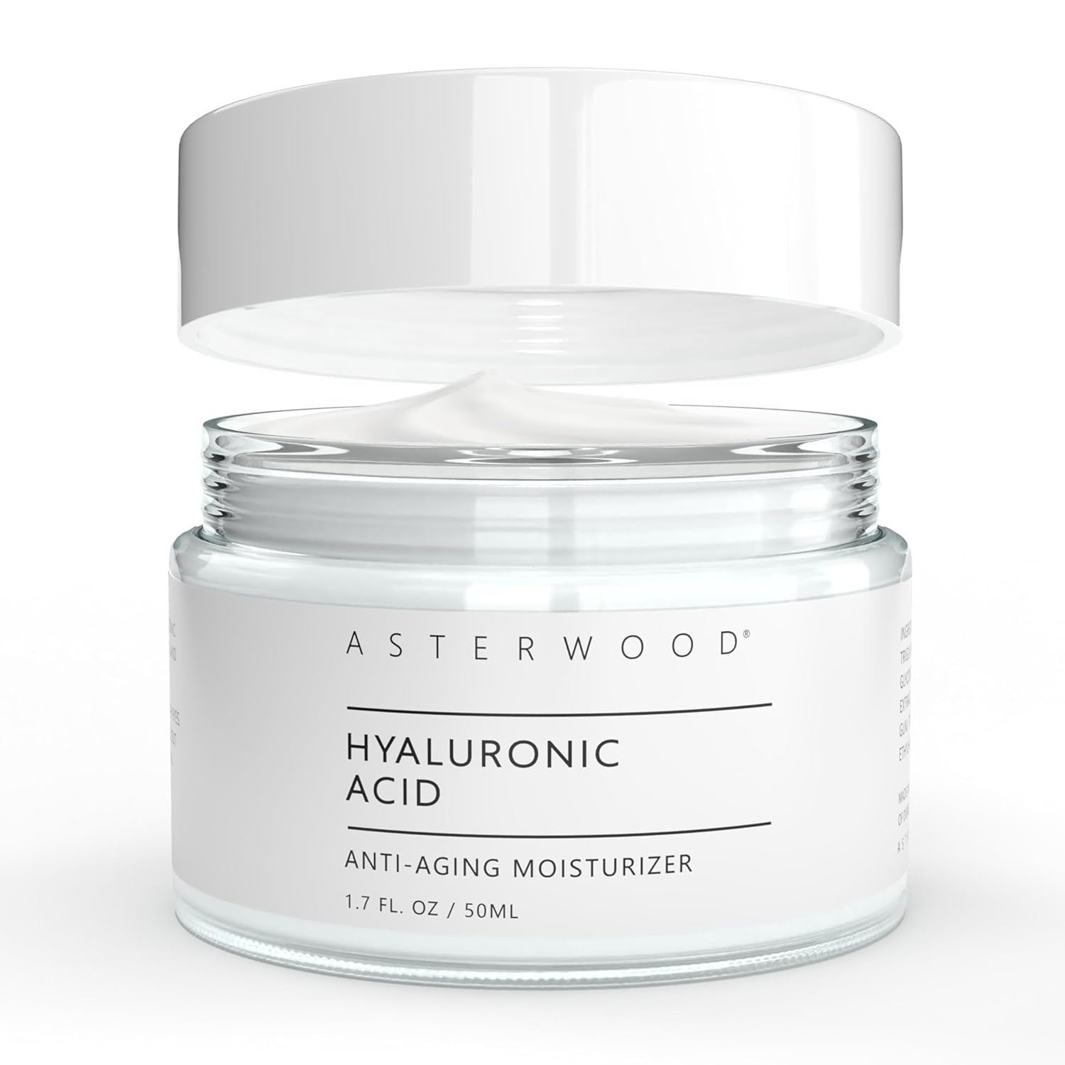 Hyaluronic Acid Moisturizer - Face Cream for Anti-Aging, Anti-Wrinkle - Hydrating for Dry Skin - Facial Moisturizer for Women & Men - Fragrance-Free, Non-Comedogenic - 1.7 Oz