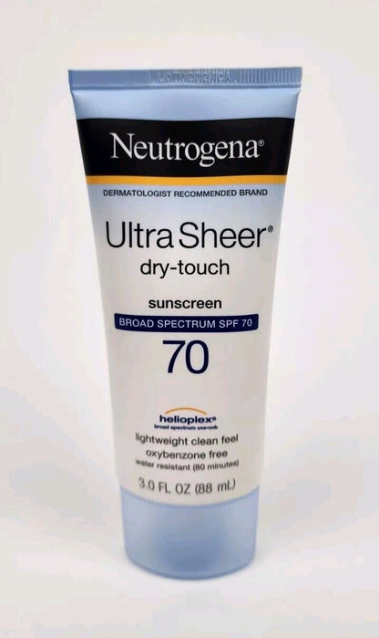 Neutrogena Ultra Sheer Dry-Touch SPF 70 Sunscreen Lotion 3.0 Fl Oz Exp 12/2026