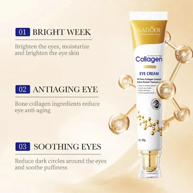 Fast-Acting Eye Bag Removal Cream Collagen Anti-Wrinkle Firming Fade Fine Lines Dark Circles Remove Eye Bags Brighten Eye Care