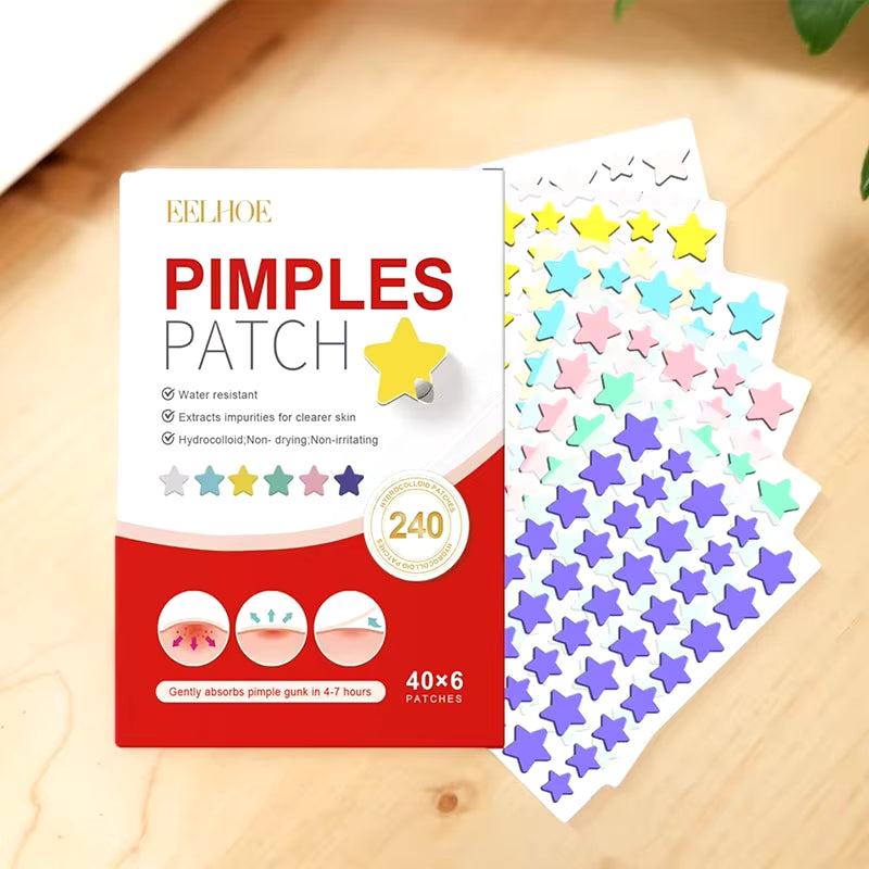 240Pcs New High-End Pimple Patch Acne Patches Heart/Star Shape Acne Dots Patches Moisturizes for Covering Zits and Blemishes